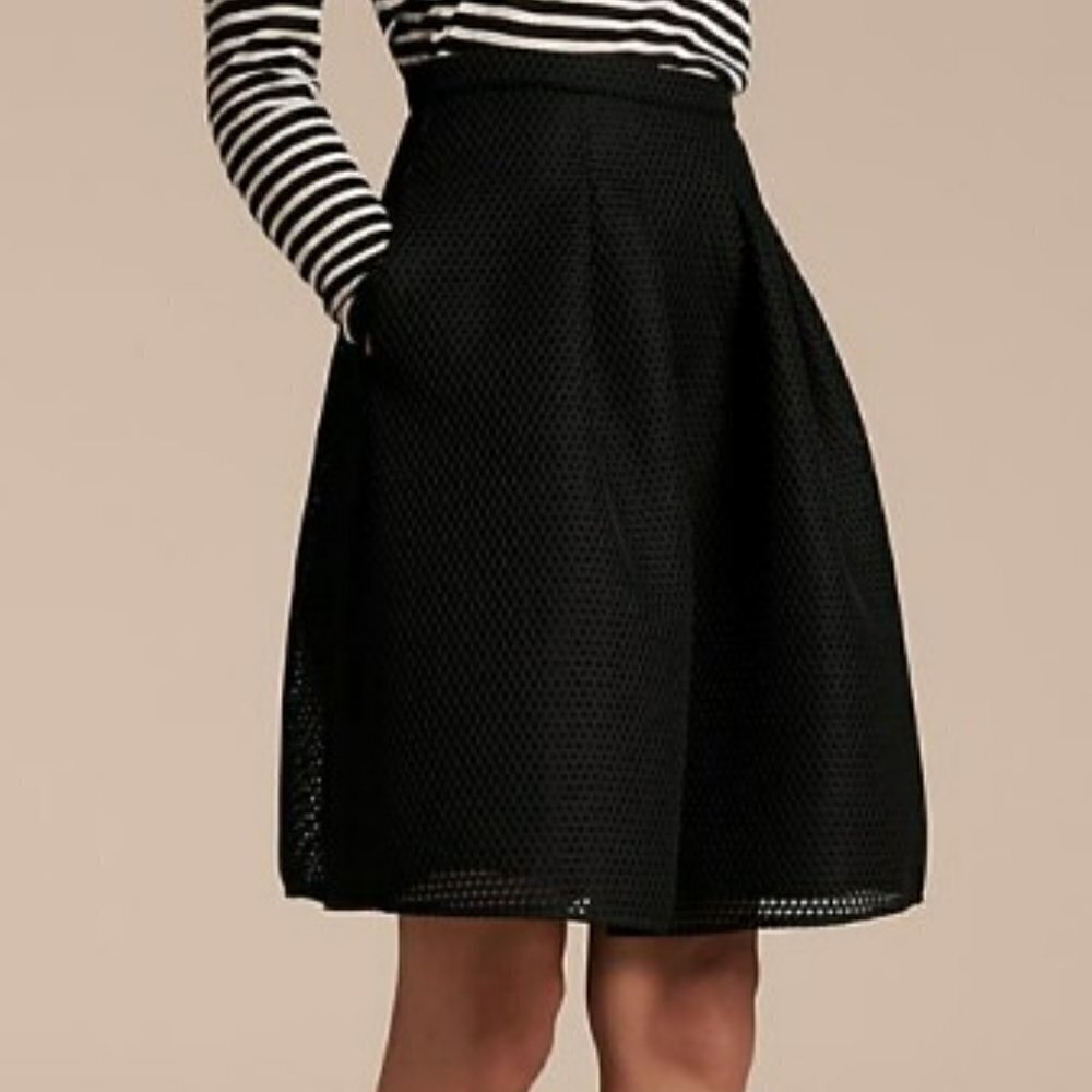 Burberry Sculptural Mesh A-Line Skirt in Black - Laser Cut
